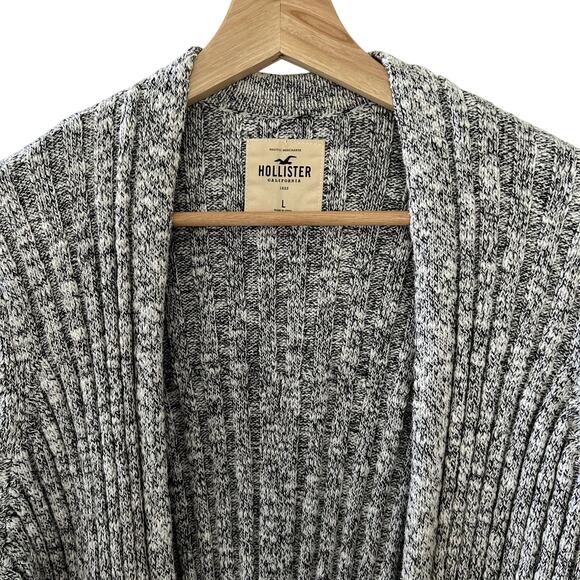 Hollister Y2K Cardigan Heathered Gray Open Front Sz. Large Casual Casual - Picture 4 of 10